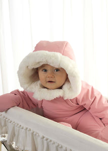 Faux Fur Trim Snowsuit | Pink or Blue