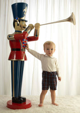 Load image into Gallery viewer, Baby Boy Pin Tuck Shirt &amp; Tartan Short Set