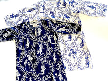 Load image into Gallery viewer, Navy and White Girls Seahorse Tunic
