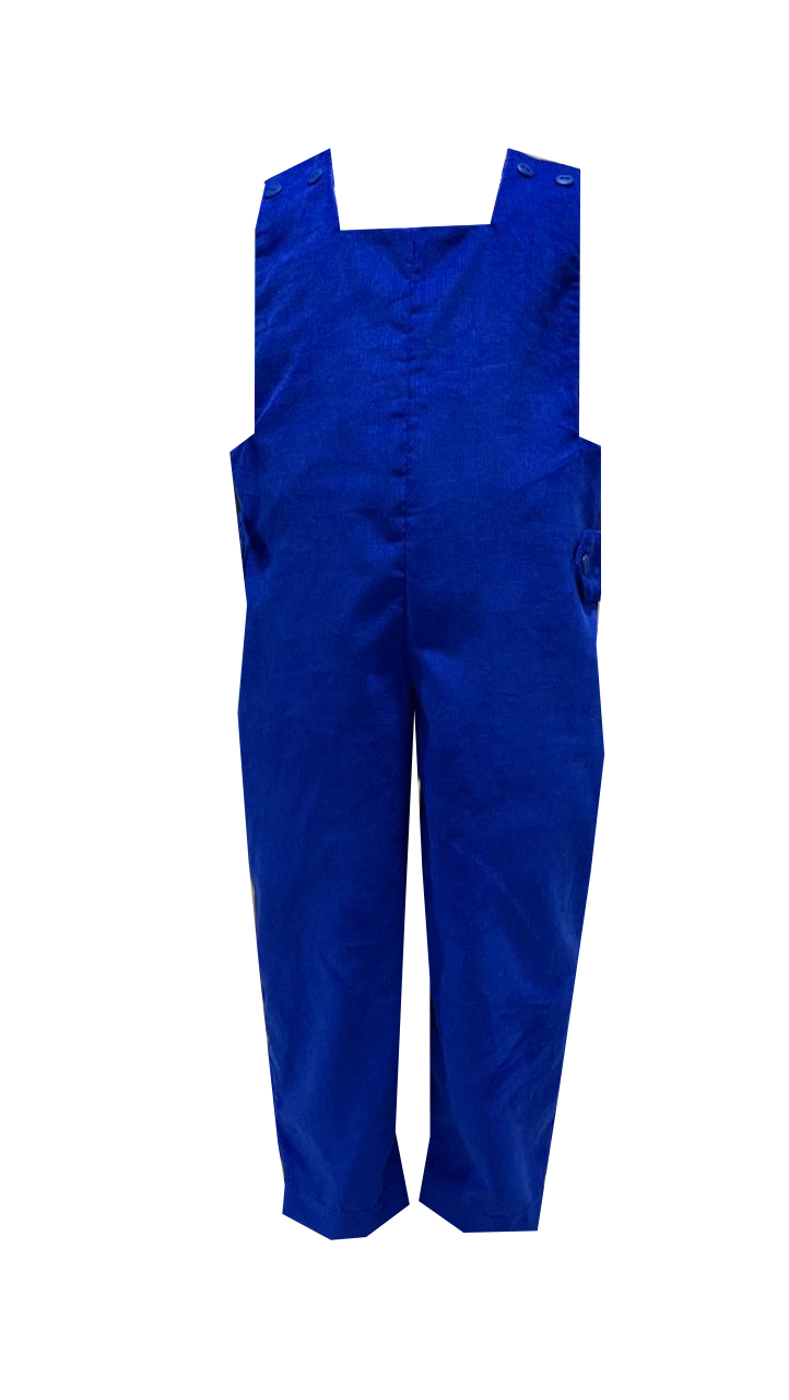 Boys Corduroy Longall | Royal Blue with Red Buttons and Tabs