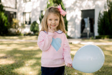 Load image into Gallery viewer, Girls Pink Sweater with Blue Heart