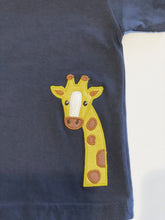 Load image into Gallery viewer, Boy&#39;s Short Sleeve T-shirt | Navy with Giraffe Applique