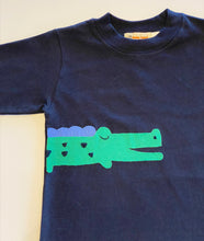 Load image into Gallery viewer, Boy&#39;s Long Sleeve T-shirt | Navy with Alligator