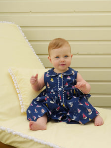 Sailboat Button-Front Dress & Bloomer - Baby