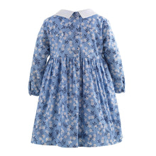 Load image into Gallery viewer, Blossom Smocked Dress | Blue Floral Print