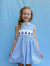 Load image into Gallery viewer, Sailboat Smocked Dress