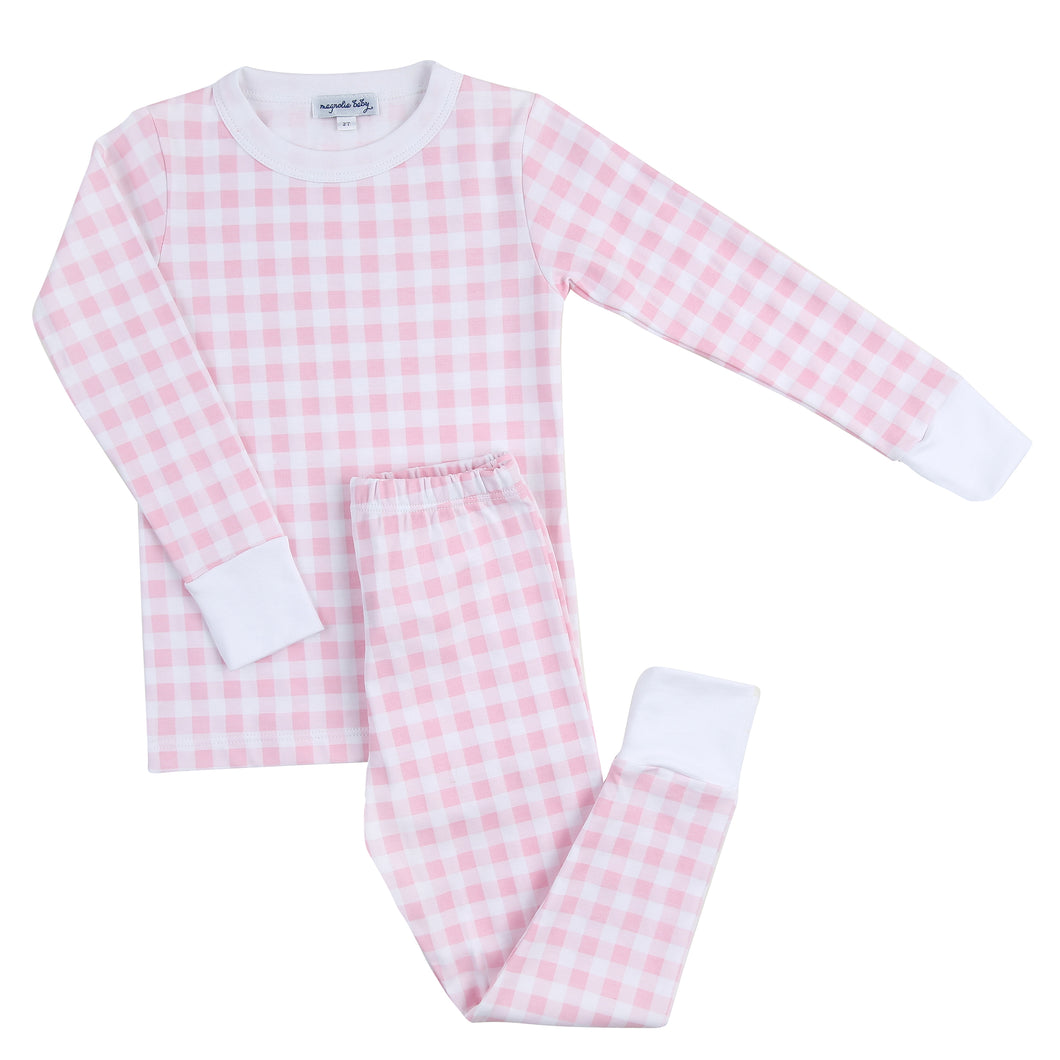 Baby Checks Long Pajama - Pink or Blue
