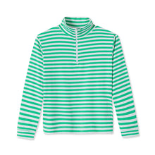 Load image into Gallery viewer, Harrison 1/4 Zip - Green &amp; White Stripe