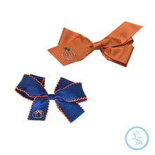 Load image into Gallery viewer, Bow with Pumpkin Embroidery | Orange or Navy