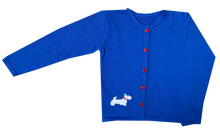 Load image into Gallery viewer, Unisex Cardigan | Blue with Scotty Dog