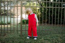 Load image into Gallery viewer, Boys Corduroy Longall | Red with Plaid Cuff