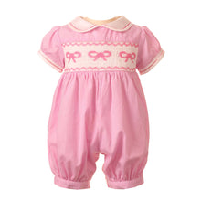 Load image into Gallery viewer, Bow Smocked Babysuit