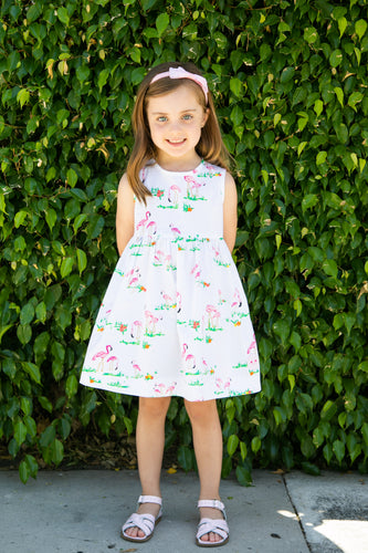 Pinny Dress | Flamingo Print