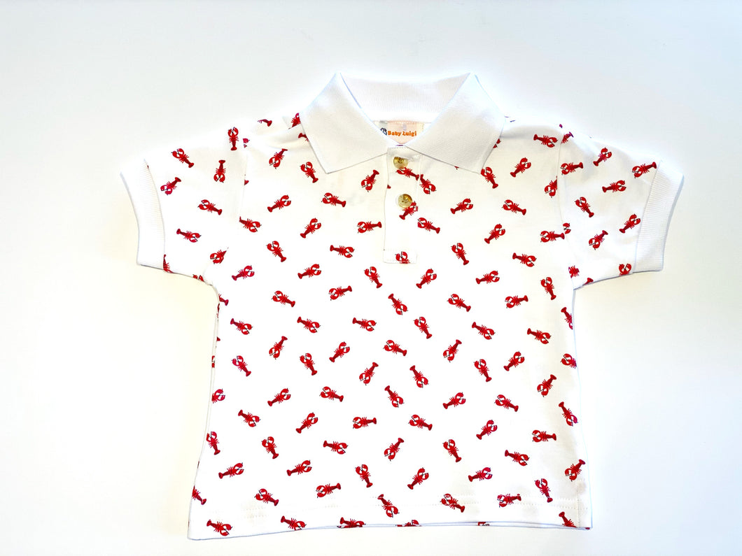 Boy's Lobster Print Polo Shirt