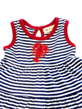 Load image into Gallery viewer, Girls Knit Dress | Stripe with Lobster Applique