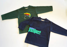 Load image into Gallery viewer, Boy&#39;s Long Sleeve T-shirt | Navy with Alligator
