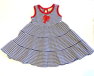 Girls Knit Dress | Stripe with Lobster Applique