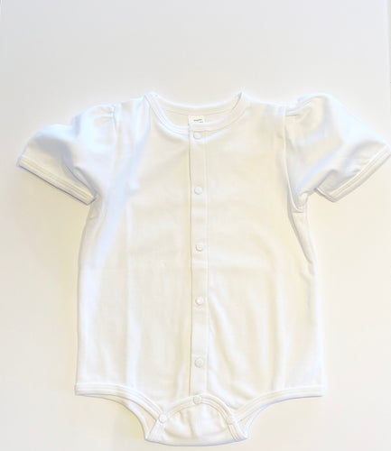 Baby Puff Sleeve Shirt - White